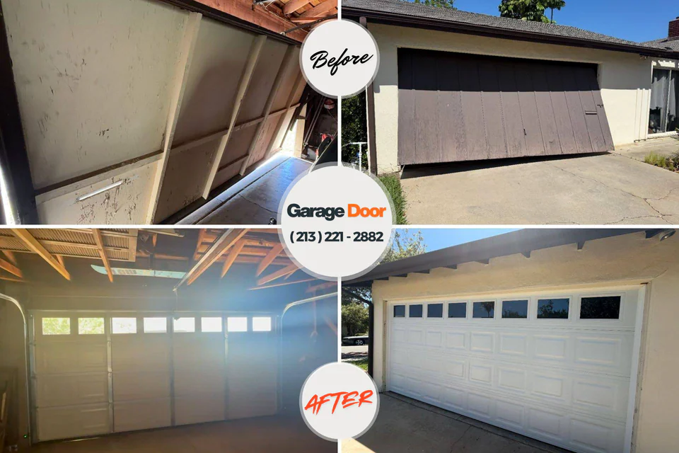 Before and after: garage door repair Totowa, NJ